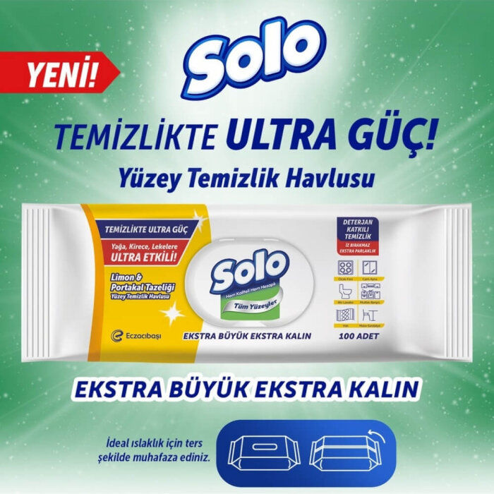 Solo Limon&Portakal Yüzey Temizleme Mendili 100'lü - 4