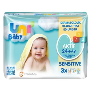 Uni Baby Aktif Sensitive Islak Havlu 3x52'li - Uni