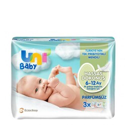 Uni Baby Islak Havlu Hassas Dokunuş 6-12Ay 52x3'lü - Uni
