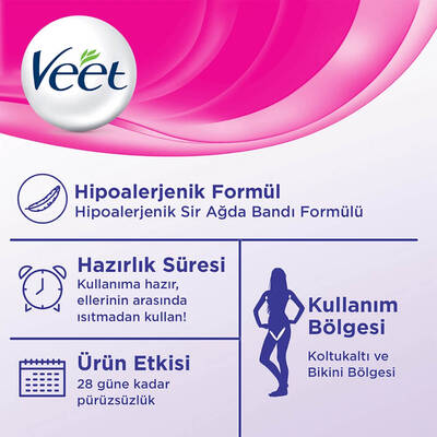 Veet Pure Koltuk Altı&Bikini Bölgesi Sir Ağda Bantları 16'lı - 2