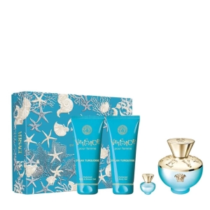 Versace Dylan Turquoise Kadın Parfüm Edt 100 Ml+Shower Gel 100 Ml+Body Gel 100 Ml+Edp 5 Ml Set - Versace