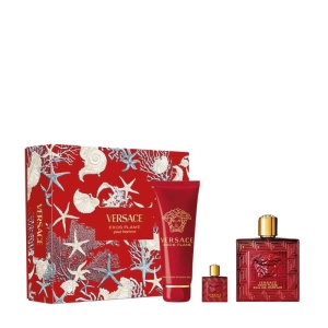 Versace Eros Flame Erkek Parfüm Edp 100 Ml + Shower Gel 150 Ml + Edp 5 Ml Set - Versace